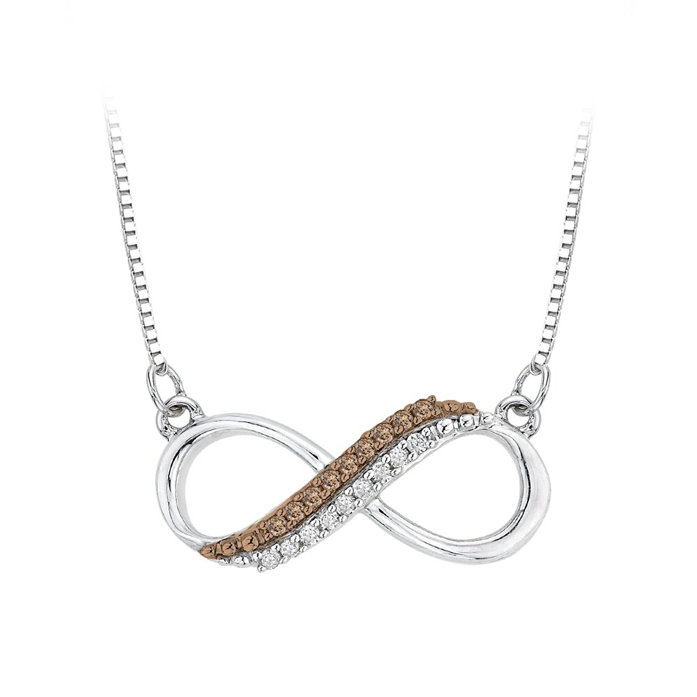 1/6 cttw, G-H, I2-I3 KATARINA Prong Set Diamond and Amethyst Infinity Heart Pendant Necklace in Gold or Silver 1/6 cttw, G-H, I2-I3 KATARINA Prong Set Diamond and Amethyst Infinity Heart Pendant Necklace in Gold or Silver